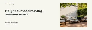 Neighbourhood moving announcement banner template · Horizontal photo dialogue