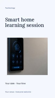 Modern smart home control panel in Smart home learning session instagram story · Modern programme