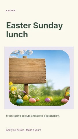 Easter Sunday lunch instagram story template