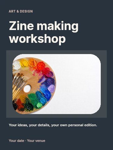 Zine making workshop invitation template