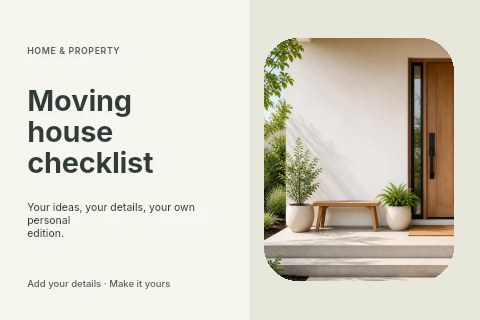 Moving house checklist postcard template