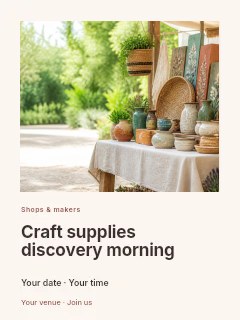 Craft supplies discovery morning poster template · Gallery editorial