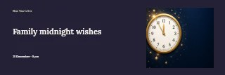 Classic clock striking midnight in Family midnight wishes · Horizontal photo dialogue