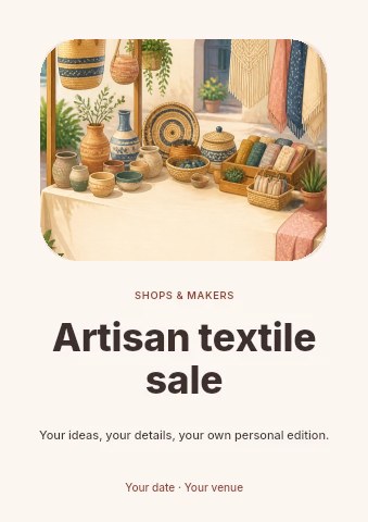 Artisan textile sale flyer template