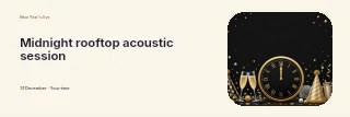 Midnight rooftop acoustic session banner template · Horizontal photo dialogue