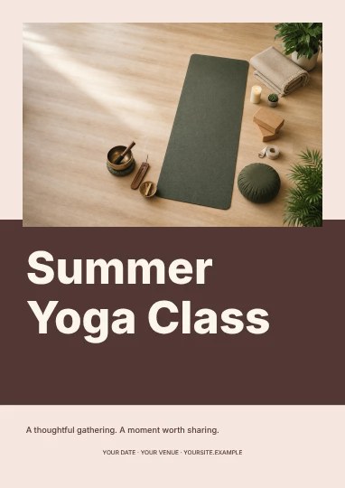 Summer Yoga Class · Stencil flyer template