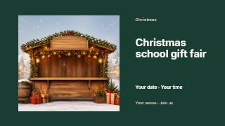 Christmas school gift fair presentation cover template · Horizontal photo dialogue