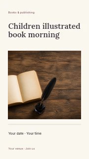 Children illustrated book morning instagram story template · Title & photograph