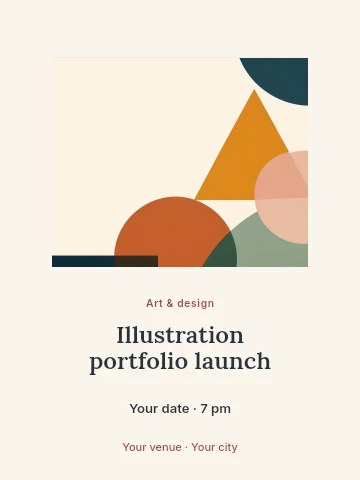 Illustration portfolio launch poster template