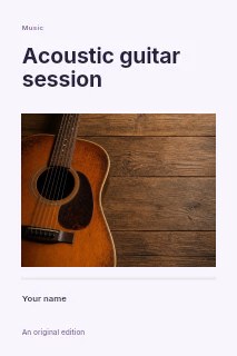 Acoustic guitar session book cover template · Title & photograph