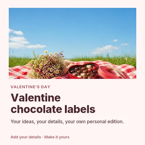 Valentine chocolate labels social media post template