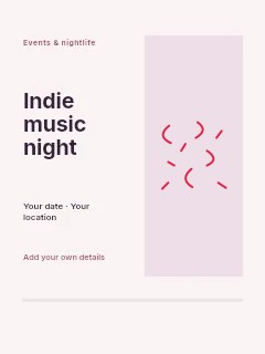 Celebration confetti cascade · Outline in Indie Music Night · Split portrait