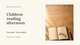 Children reading afternoon youtube thumbnail template · Horizontal photo dialogue