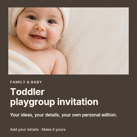 Toddler playgroup invitation social media post template