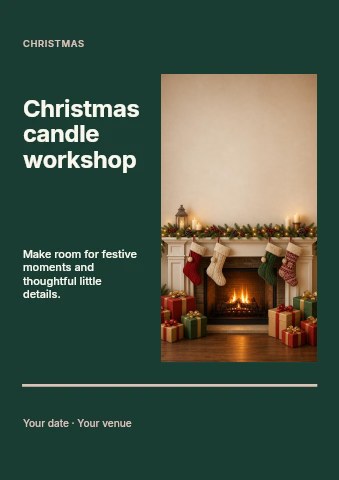 Christmas candle workshop flyer template