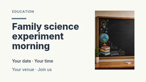 Family science experiment morning youtube thumbnail template · Horizontal photo dialogue