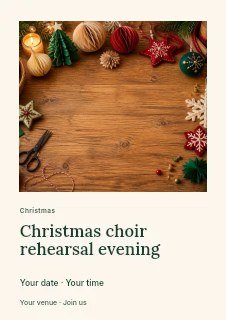 Christmas choir rehearsal evening flyer template · Gallery editorial