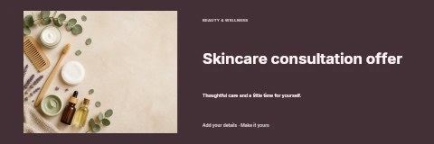 Skincare consultation offer banner template