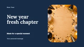 New Year fresh chapter presentation cover template · Horizontal photo dialogue