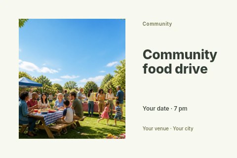 Community food drive postcard template