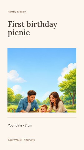 First birthday picnic instagram story template