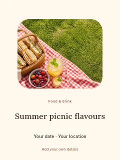 Summer picnic flavours invitation template · Picture window