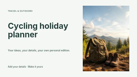 Cycling holiday planner youtube thumbnail template