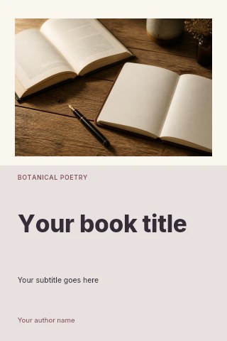 Botanical poetry book cover template