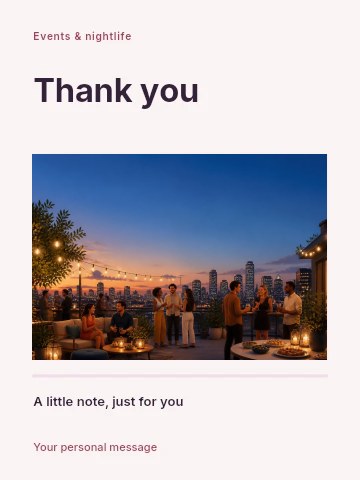 Cocktail lounge evening greeting card template