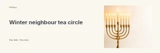 Winter neighbour tea circle banner template · Horizontal photo dialogue