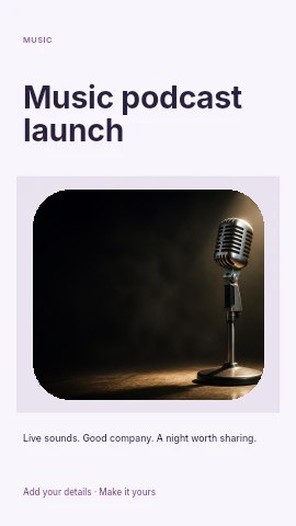 Music podcast launch instagram story template