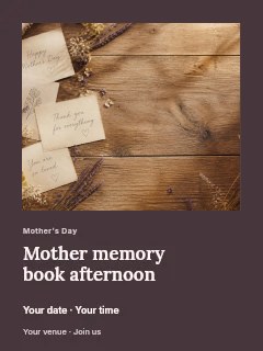 Mother memory book afternoon poster template · Gallery editorial