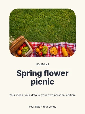Spring flower picnic invitation template