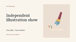 Paintbrush and an artist palette in Independent illustration show · Horizontal photo dialogue