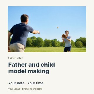 Father and child model making social media post template · Gallery editorial