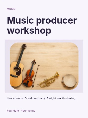 Music producer workshop invitation template