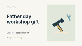 Workshop hammer and wrench in Father Day workshop gift · Horizontal photo dialogue