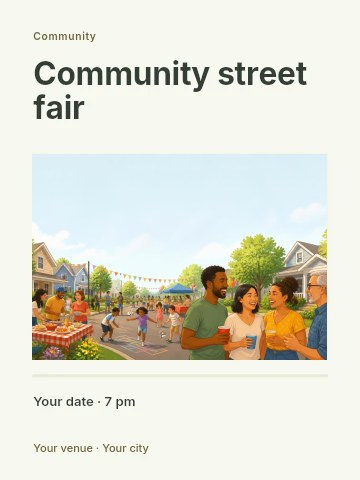 Community street fair poster template