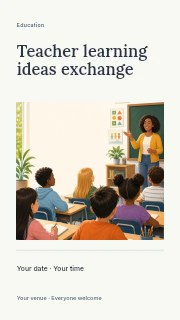 Teacher learning ideas exchange instagram story template · Title & photograph