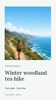 Winter woodland tea hike instagram story template · Gallery editorial