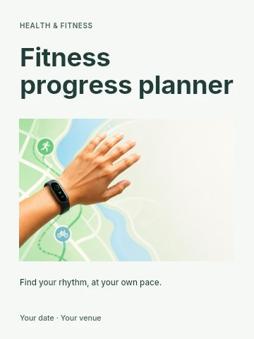 Fitness progress planner poster template
