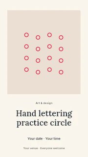Rings overlay · diagonal · 4 rows in Hand lettering practice circle instagram story · Quiet photo gallery