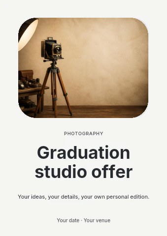 Graduation studio offer flyer template