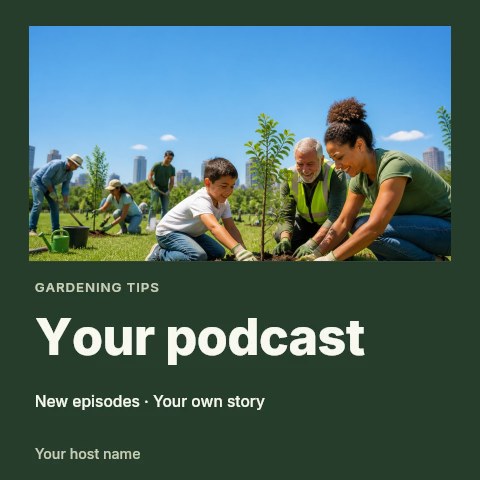 Gardening tips podcast cover template