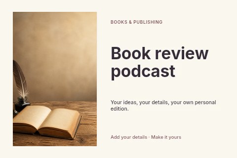 Book review podcast postcard template