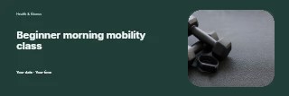 Beginner morning mobility class banner template · Horizontal photo dialogue