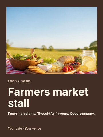 Farmers market stall invitation template
