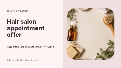 Hair salon appointment offer youtube thumbnail template