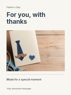 Father’s Day photo message greeting card template · Title & photograph
