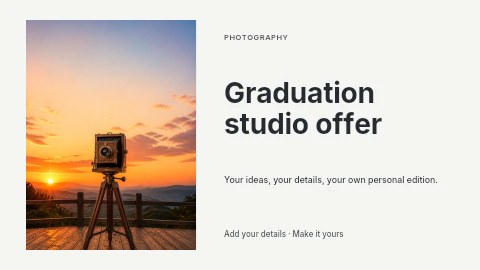 Graduation studio offer presentation cover template
